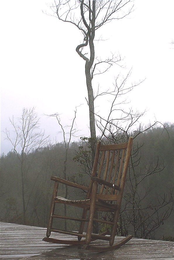 Rocking chair in the fog